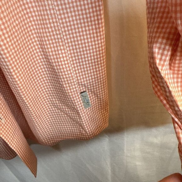 Men’s Greg Norman Orange Checked Performance Stretch Shirt Size XL Preowned - Picture 15 of 16